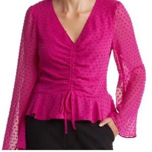 Elegant Pink Long Sleeve Women's Top
